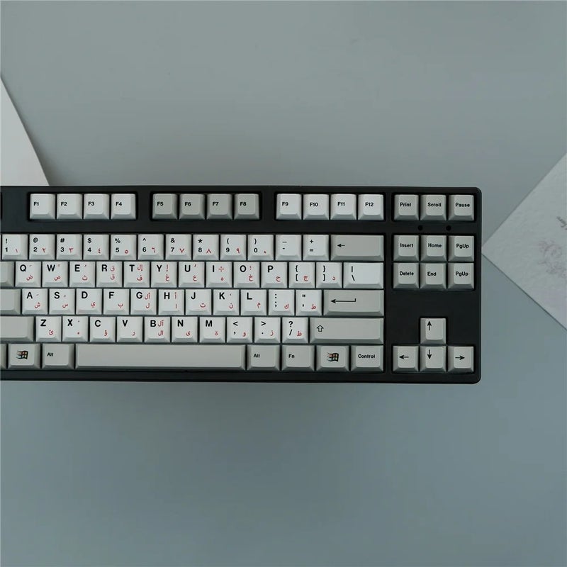 Bluejw White Black Arabic Keycaps - Dye Sub PBT, 141 Keys, Cherry Profile - Gaming Keyboard Keycaps Set for 64/87/104/108 MX Switches - Image 5